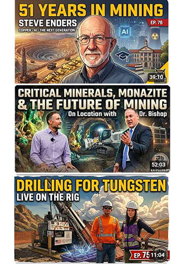 A showcase of thumbnails from the Mine EX-Plorers podcast